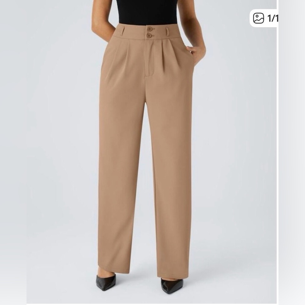 NWT new Halara Flex High Waisted Pocket Wide Leg Work Pants  size M